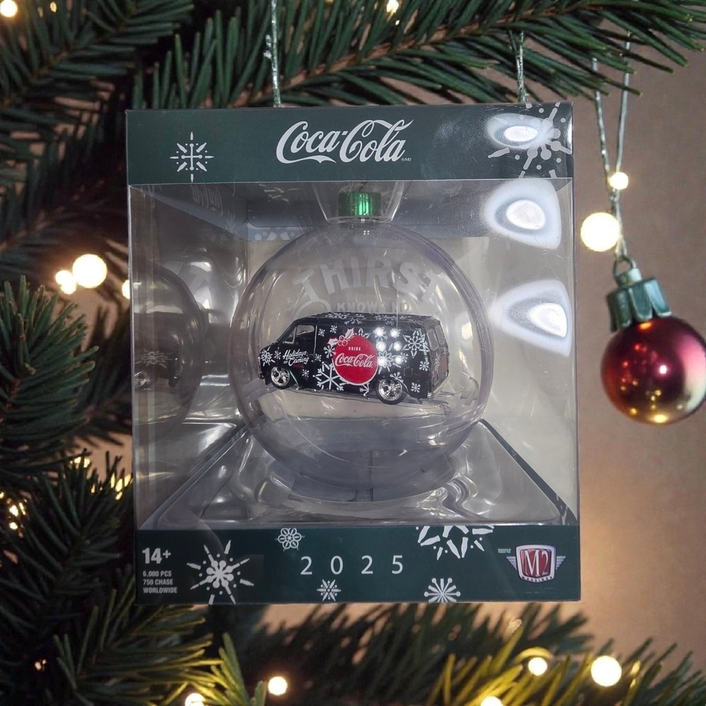 M2 Machines 2025 Rare Christmas Ornament Coca Cola 1971 Chevrolet Van‎ Green New